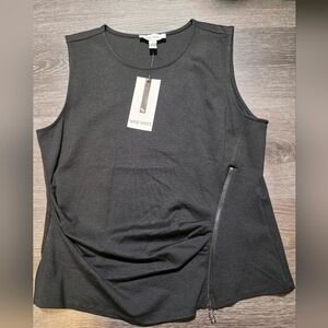 Nine West Black Tank Top with Zipper Detail